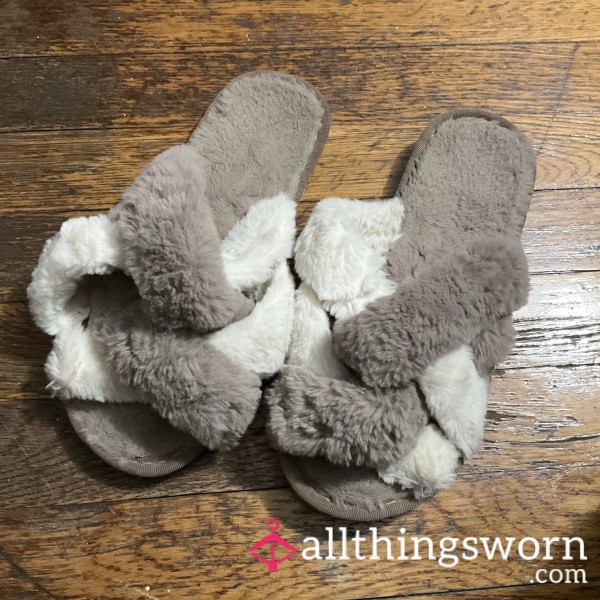 Feet Printed Fuzzy Slippers