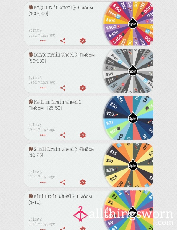 Findom Drain Wheels 🐷 5 To Pick From 💸