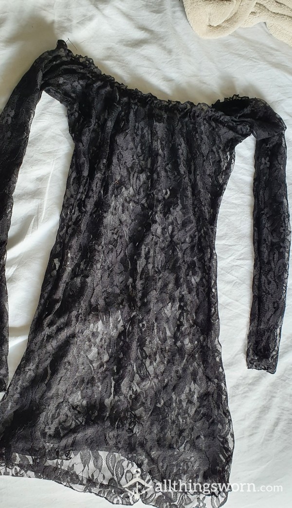 Black Lace Long Sleeve Dress 🖤