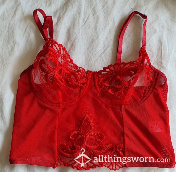 Red Lace Lingerie Top ❤