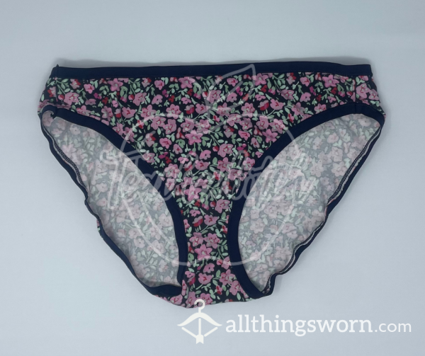 Floral Cotton Full-back Panties (M)
