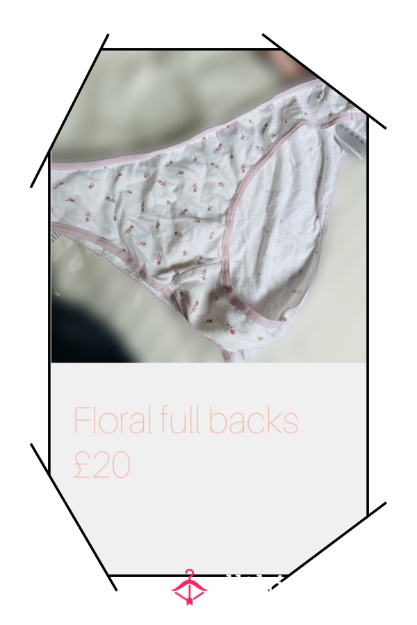 Flor*l Panties Size 14 , 48 Hours Worn Gusset And Panty Drive Access And Free Uk Postage