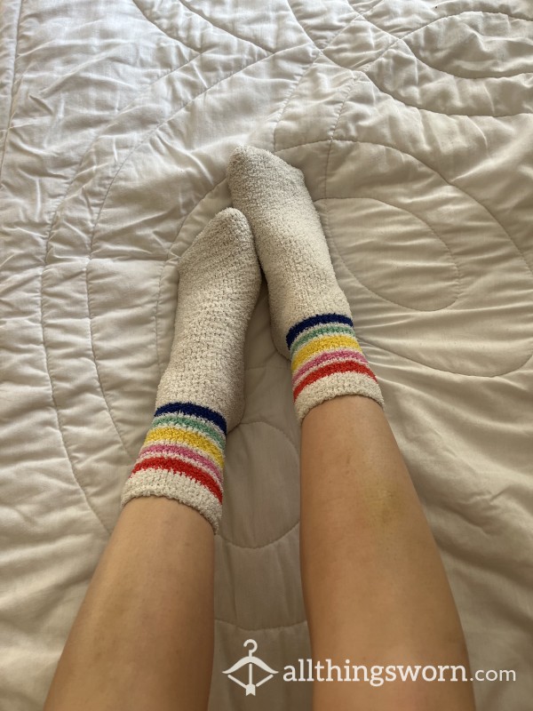 Fluffy Rainbow Socks 🌈