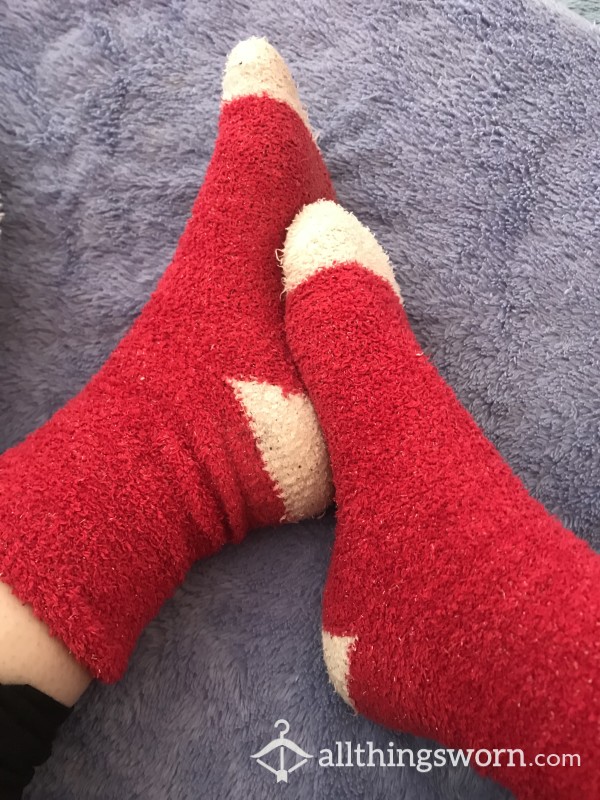 Fluffy Red Socks