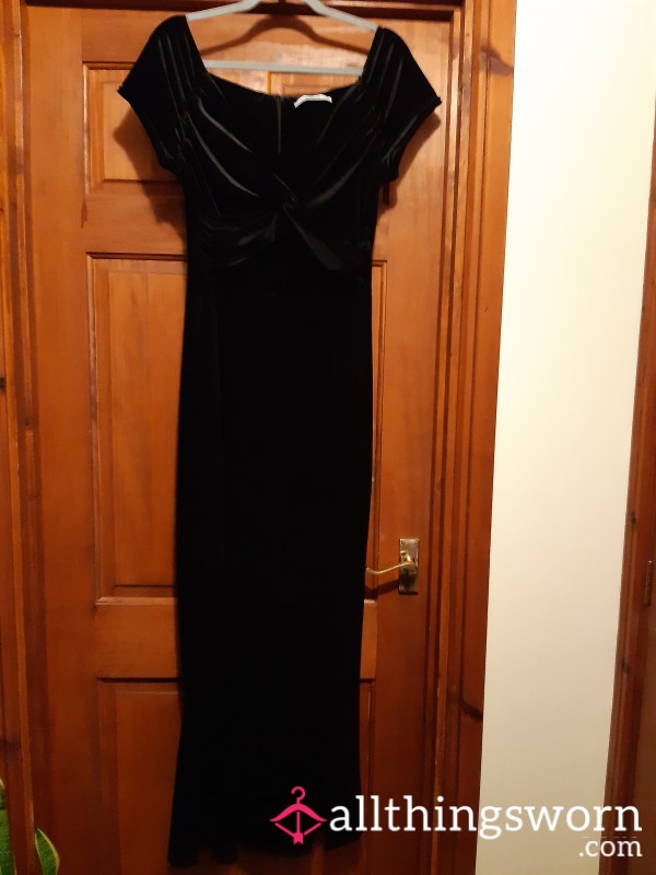 Full Length Black Off The Shoulder Dress