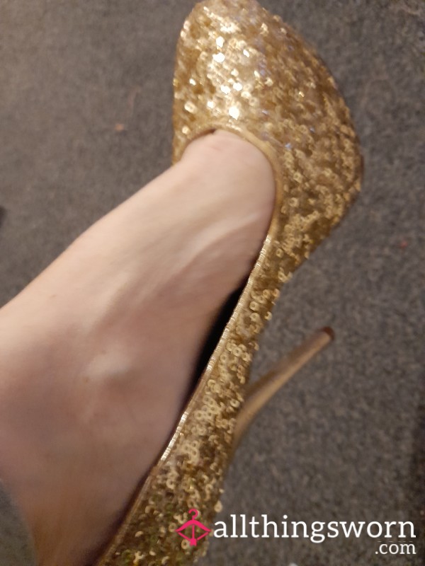 Gold S**y High Heels