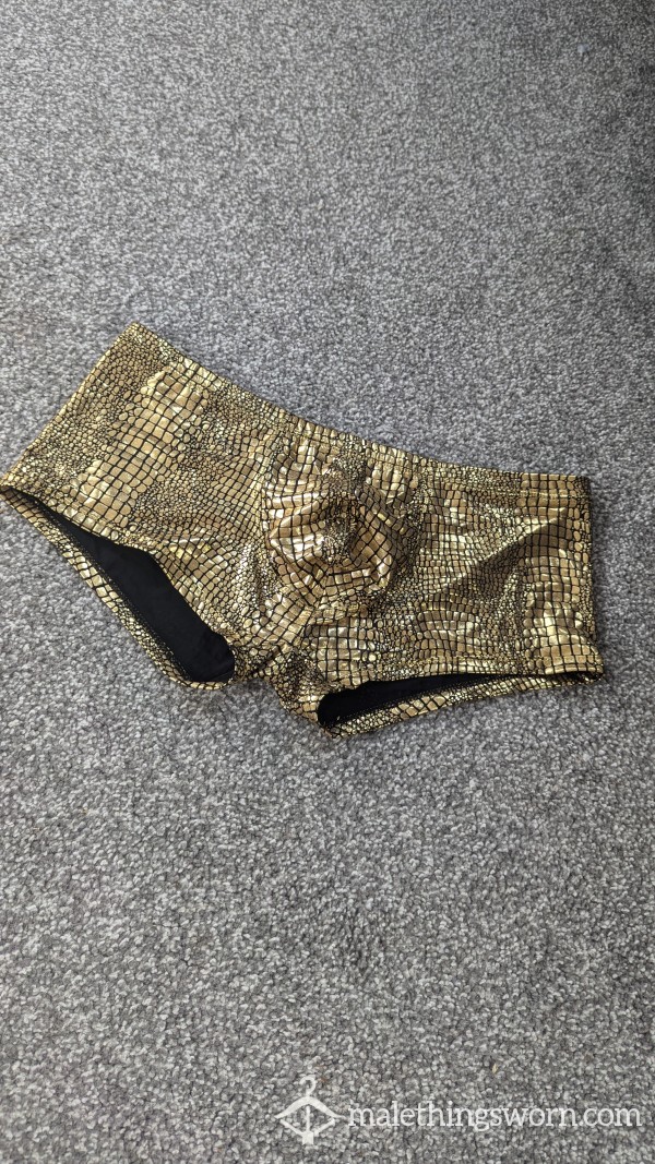 Gold Snake Print Briefs.