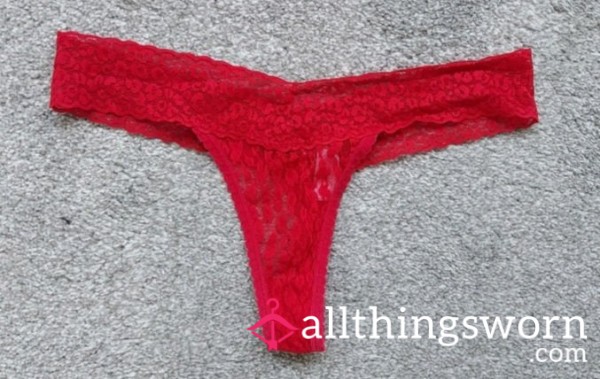 Gorgeous Red Lacy Thong