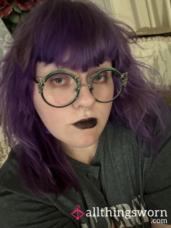 Goth Girl Shows Off Necklaces Topless With Black Lipstick