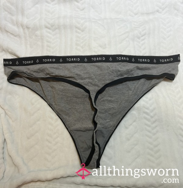 Gray Cotton Thong