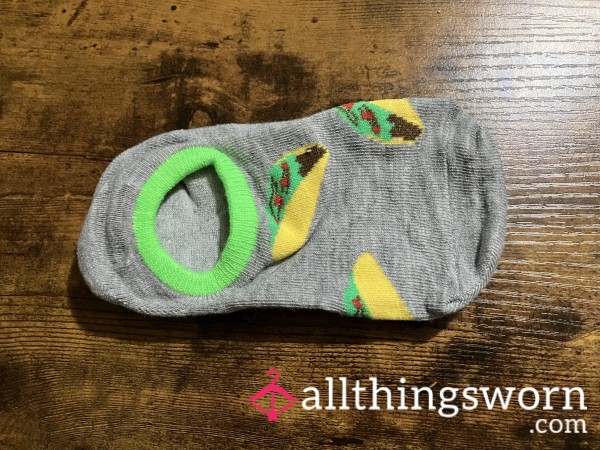 Gray Taco No Show Socks - Includes US Shipping & 24 Hr Wear