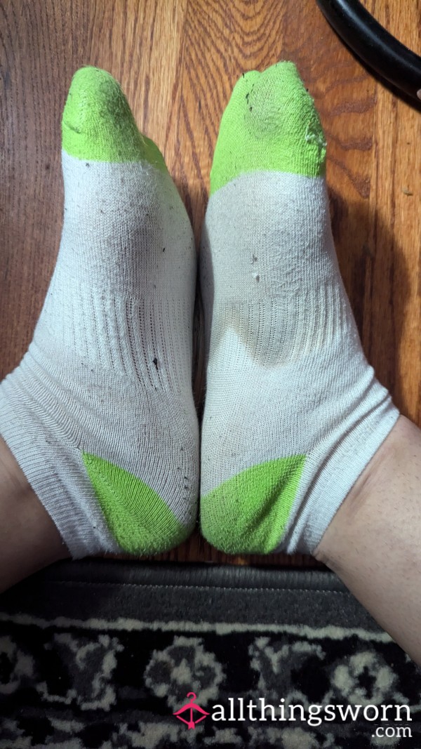 Green And White Sweaty 10 Hour Work Socks