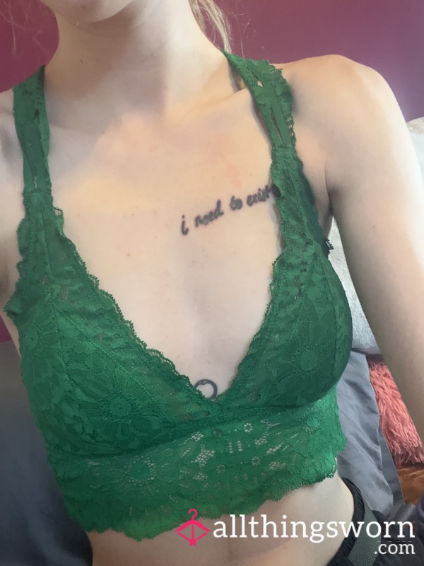 Green Lace Bra