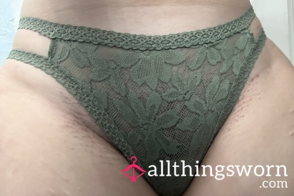 Green Strappy Lace Thong