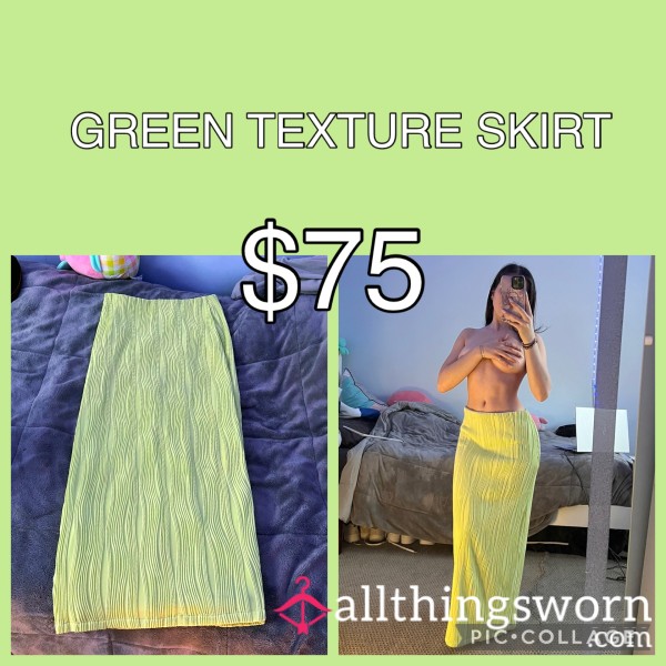 GREEN TEXTURE SKIRT