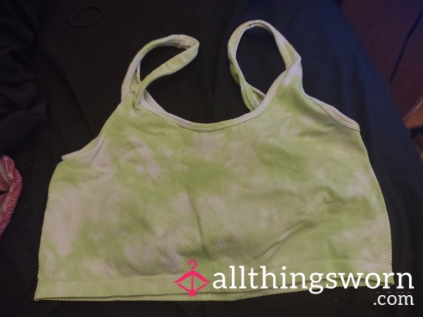 Green Tye Dye Sports Bra