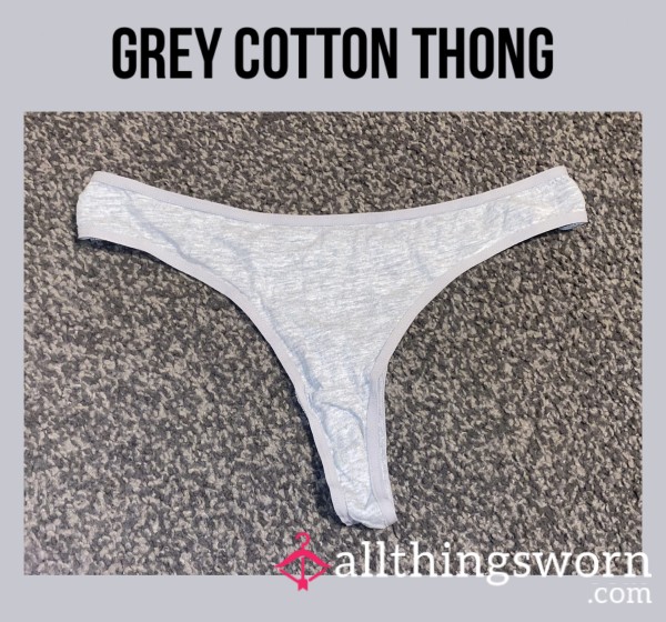 Grey Cotton Thong👀