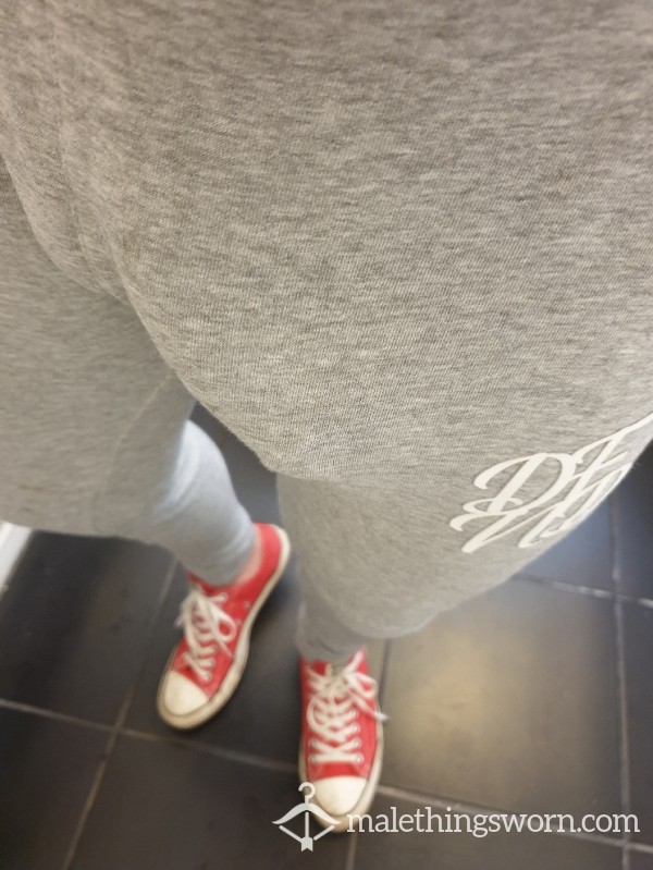 Grey Joggers, Worn With No Boxers To Show My C*ck Off