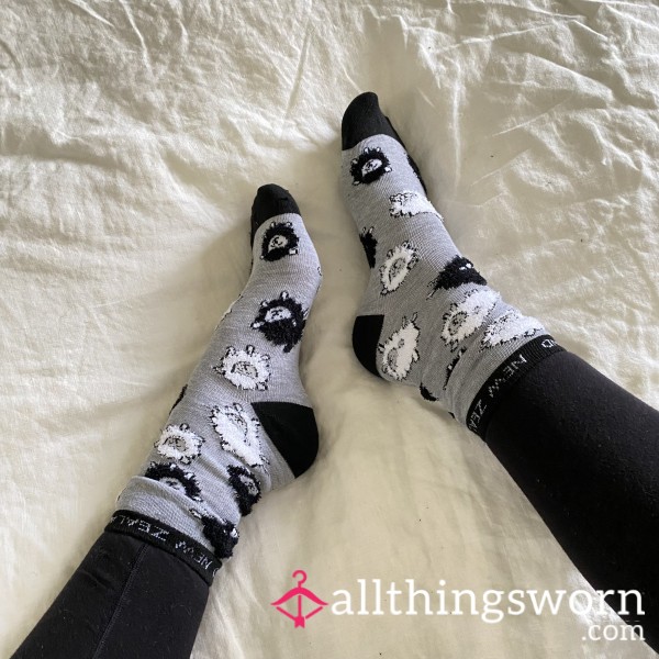 Grey Patterned Cotton Socks