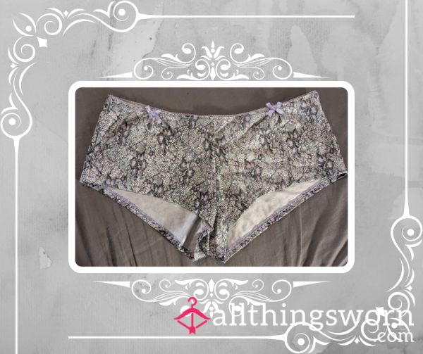 Grey & Purple Flor*l Pantys W/Bows