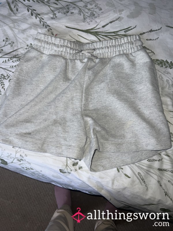 Grey Trackie Shorts Well Worn