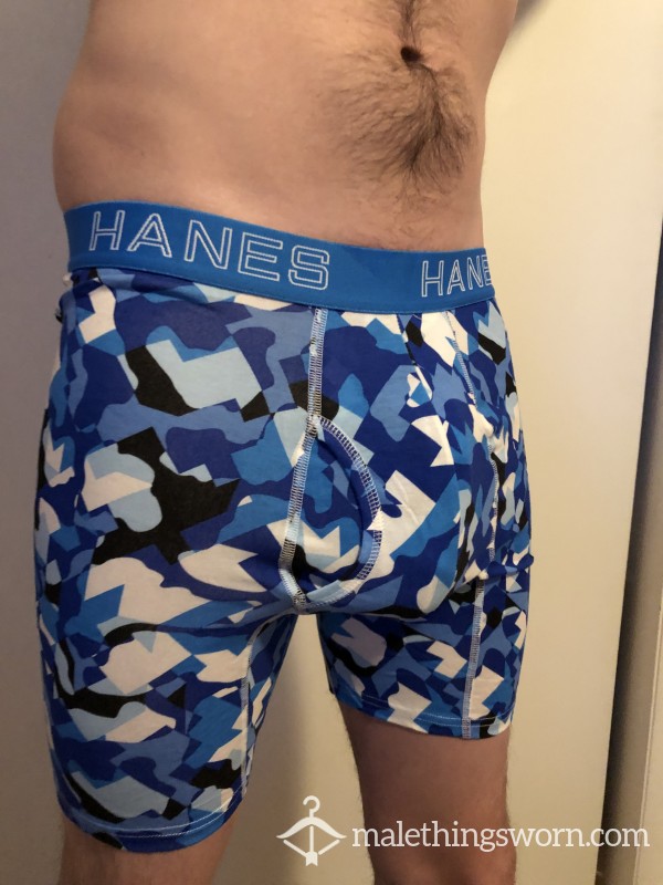 Hanes Blue Camo Print Briefs