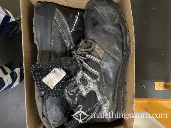 HEAVILY Worn Work Boots Size 11