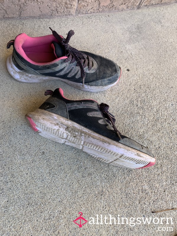 Hot Pink Worn Sweaty Work Sneaker Shoes