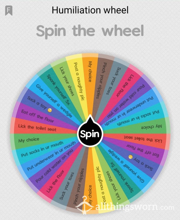 Humiliation Task Wheel $5 A Spin
