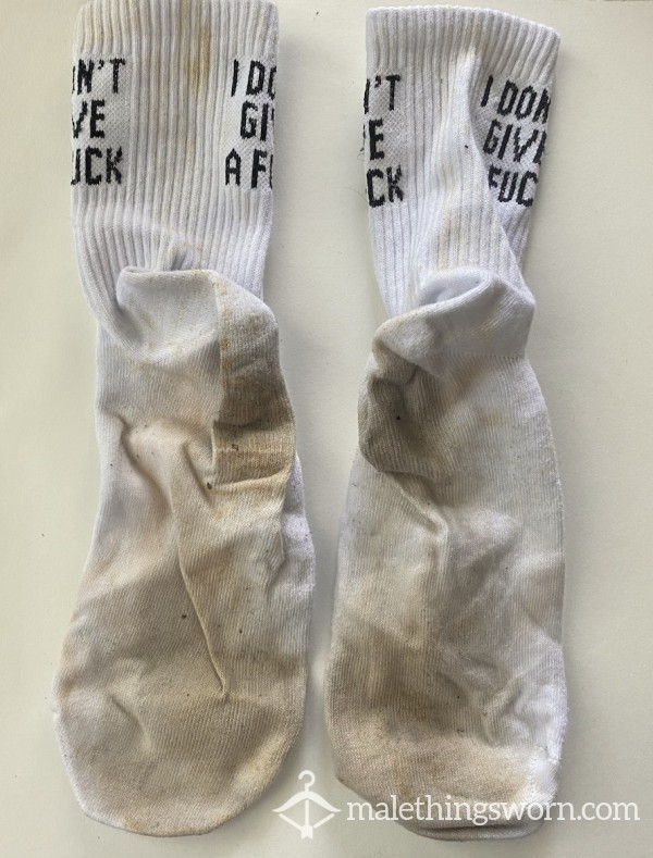 I Don't Give A F**k 4 Months Worn Pungent Stink Socks Imported