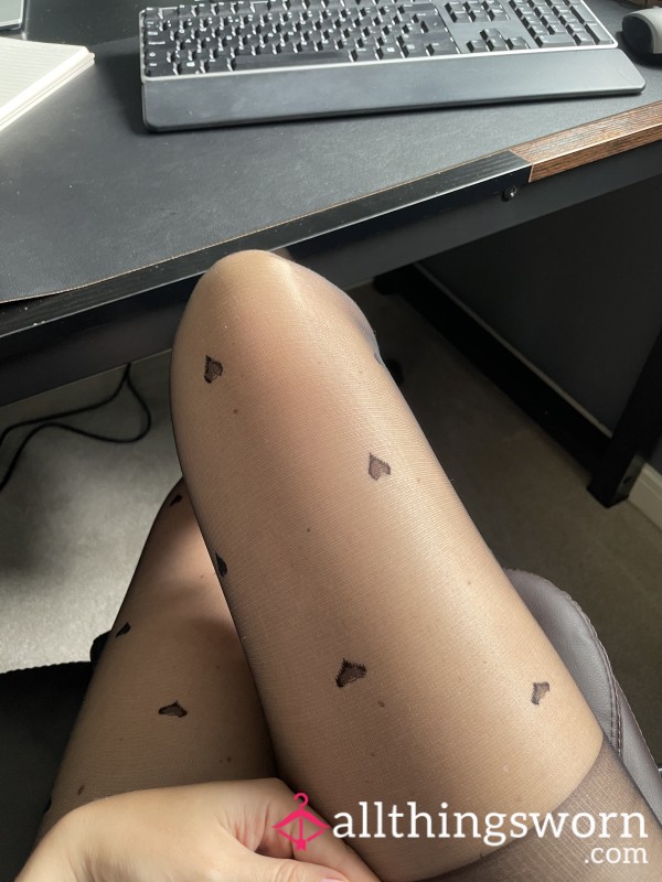 In My Office At Work, At My Desk… Risky But Look How Pretty My Tights Are!