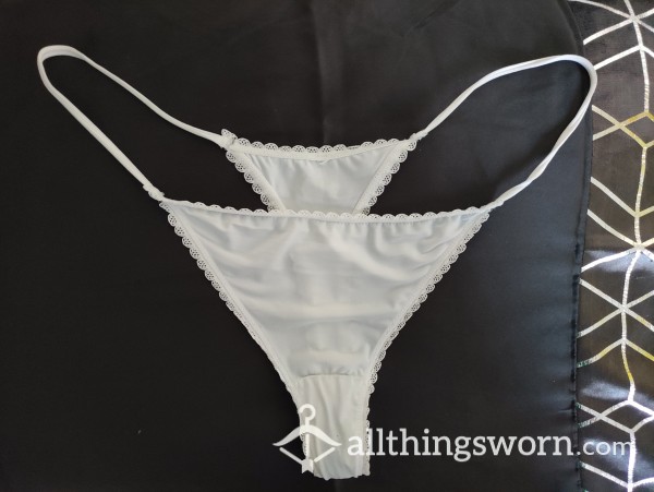Ready To Ship! 3 Day Worn White Thong Vacuum Sealed, Ready To Go!