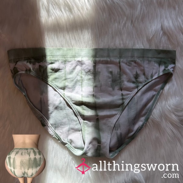 Kiwi Green Shibori Bikini Panty