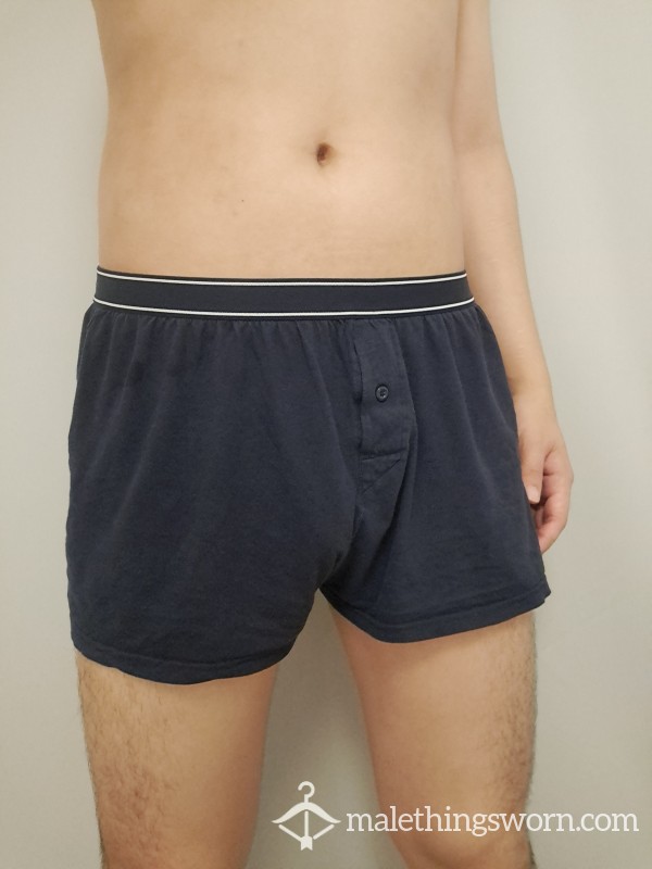 L Size Dark Blue Cotton Boxer