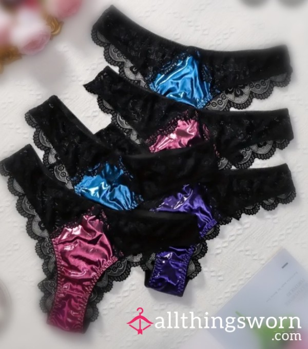 Lace And Metallic Panties Black Size M/L