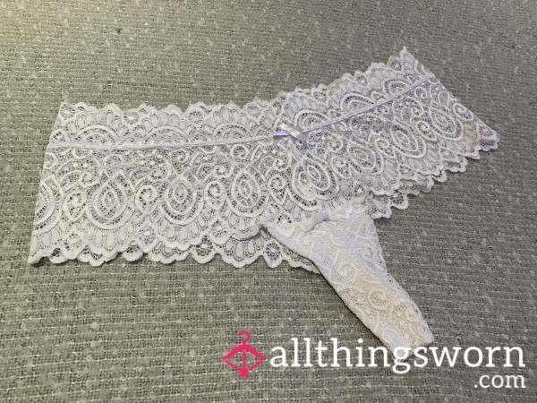 Mistress’ White Lace Thong 🖤 24hr Wear 🖤