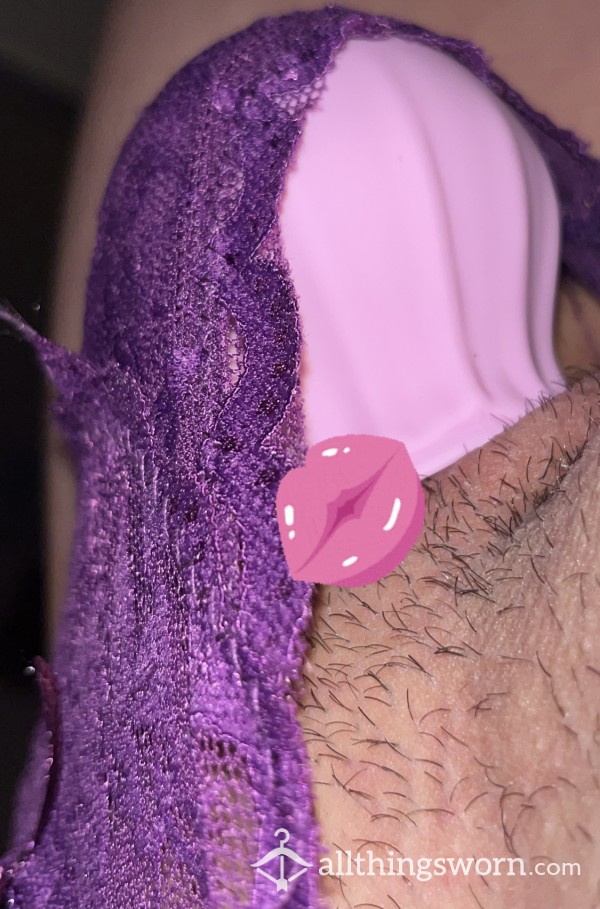 Lace Purple Wet Thong 24 Hour Wear Lots Of C*m 💋👩🏻