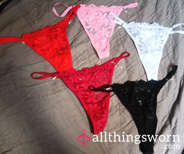 Lace Thongs With Little Charms On Them (Medium)