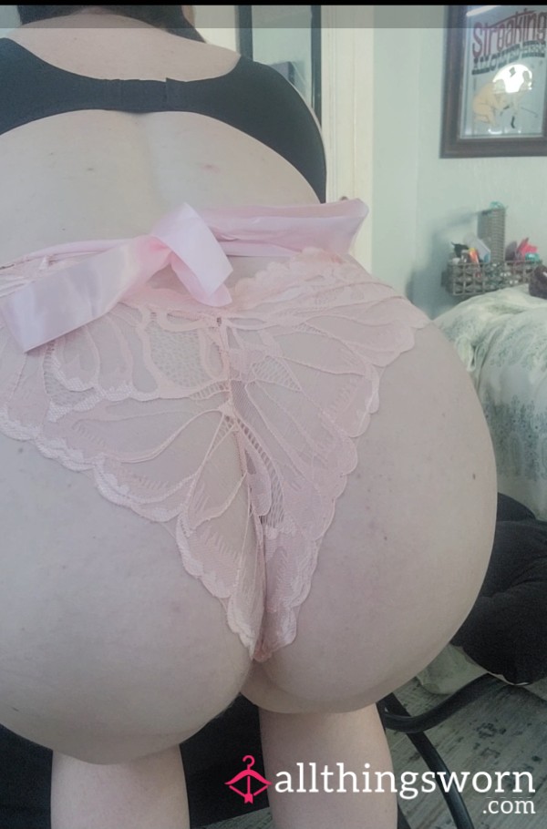 Lacy Pink Panties With A Silky Tie Bow