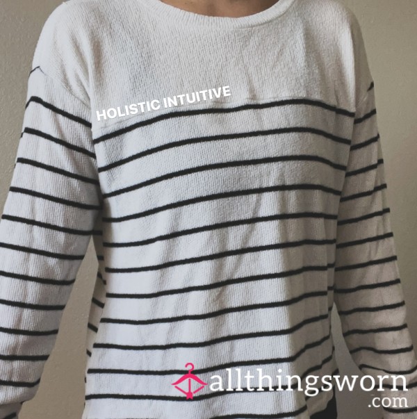 Large Black And White Striped Long Sleeve