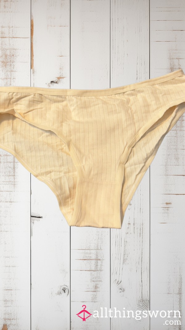 Large Nude Colored Cotton Ribbed Panties