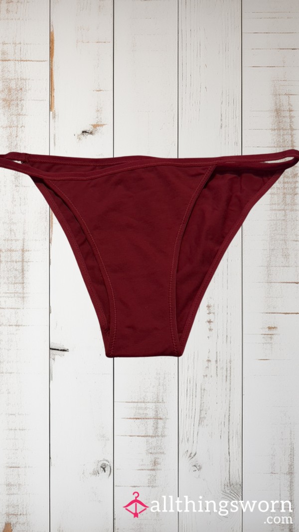 Large Red  Cotton String Bikini Panties