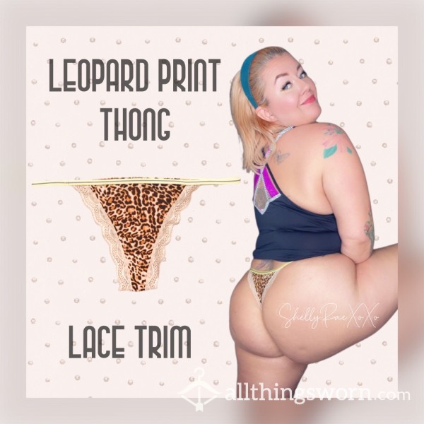 Leopard Print Cotton Thong