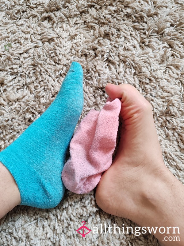 Light Pink And Blue Odd Socks
