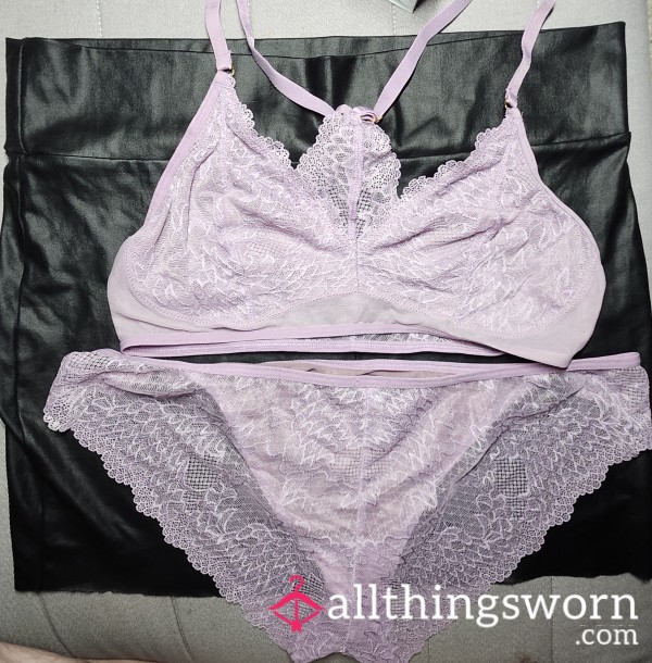 Lilac Lacey Large Bra And Pantie Set
