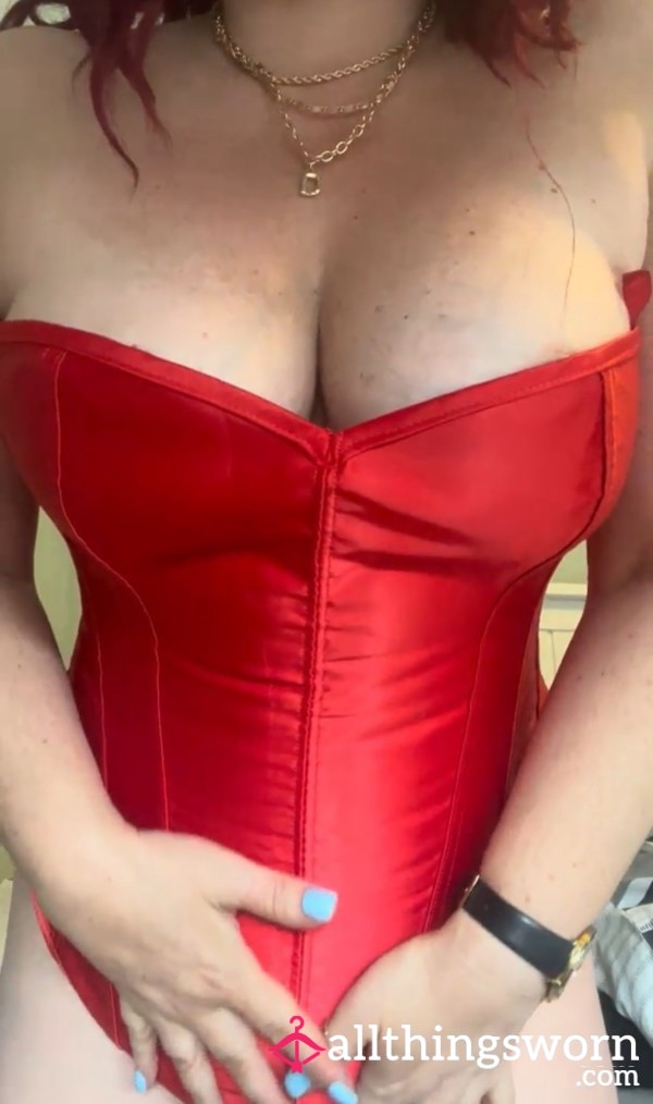 Listen As I Tease You In My S**y Red Corset . No Nips No Fanny Just Pure Tease