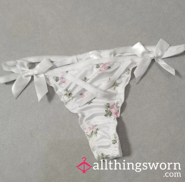 Little White Vintage Frilly Panties, Women's Panties For Sale, White Panties For Sale.