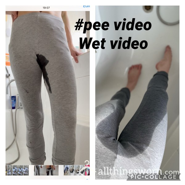 Look How I P** On My Grey Leggings ❤️3 Min Video