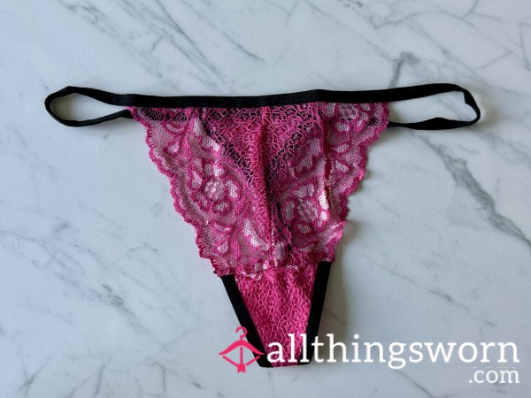 Magenta Lace Thong