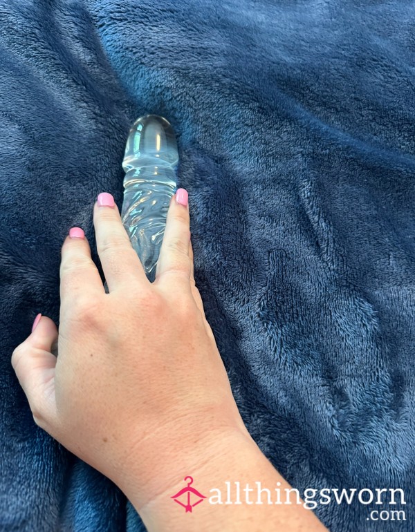 Manicured Nails On Glass Dildo
